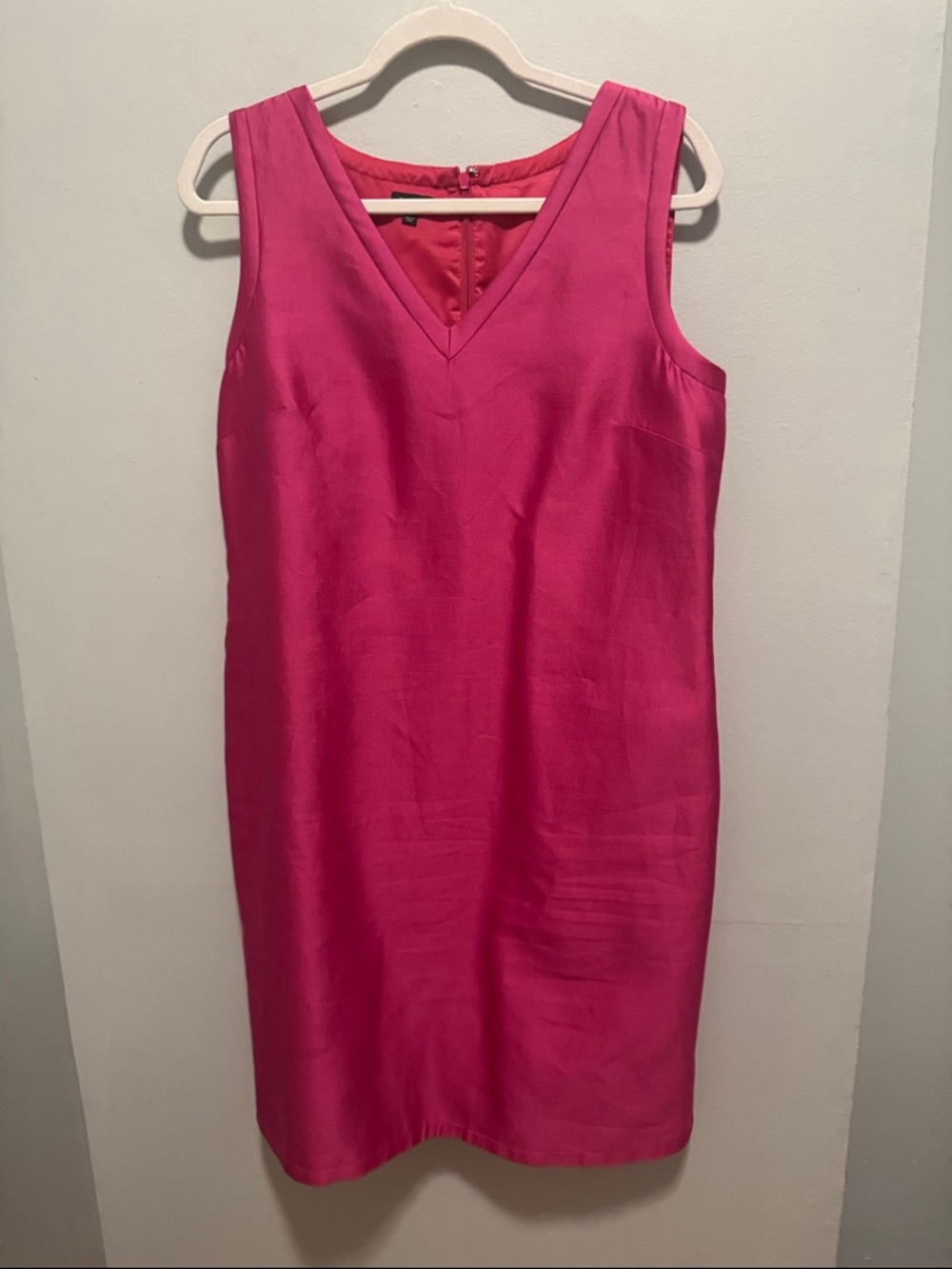 Talbots Hot Pink V-Neck Sleeveless Mini Dress